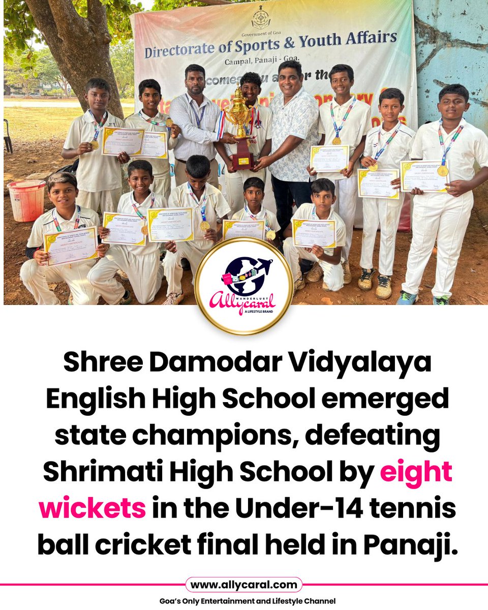 allycaralgoa's tweet image. Shree Damodar School wins U-14 tennis ball cricket title 🏏

allycaral.com/2026/04/18/shr…

#Goa #SchoolSports