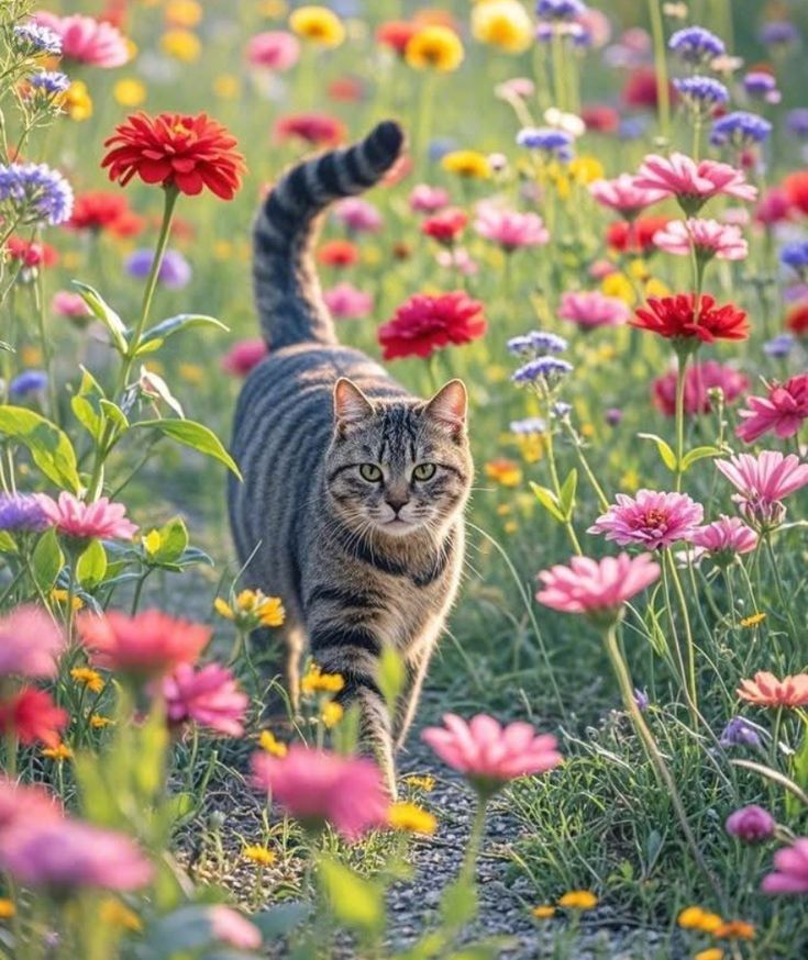LuciaTassan's tweet image. Happy   #Caturday 
#Springtime 
walking among the flowers🌼 🌞🌸🌺🌿

#Cats #CatLovers #CatsOfX #CatsOfTwitter 😻