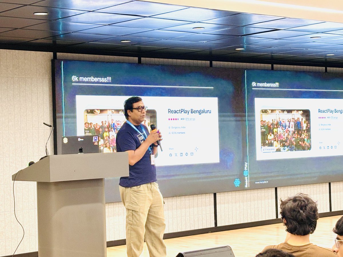 tapasadhikary's tweet photo. This is my stress buster… stage, interacting with developers, curious minds. 

Kicked off the April edition of @ReactPlayIO meetup at @AmadeusITGroup with @PriteshKiri https://t.co/fd1Cz3Lu9N
