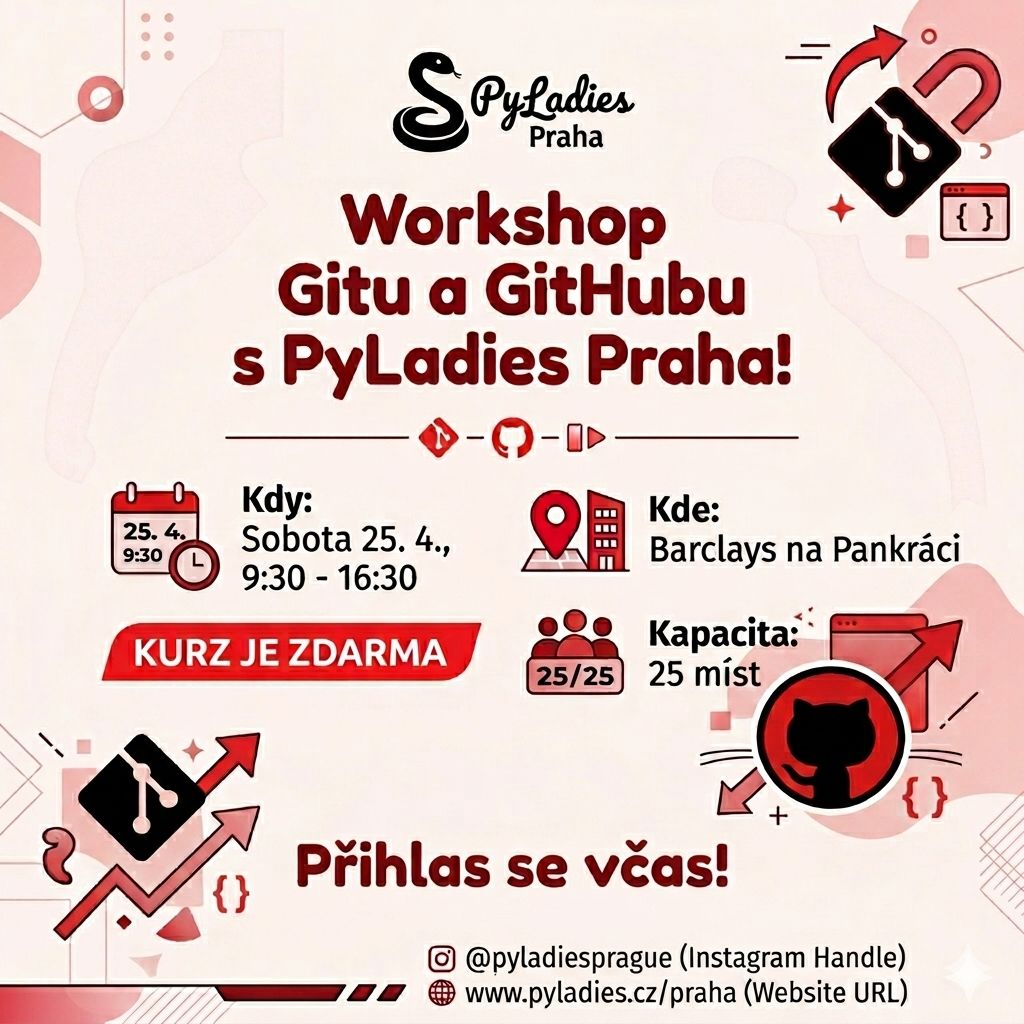vojtechruzicka's tweet photo. Pristi sobotu s Pyladies Praha poradame workshop zdarma zamereny na praci s Gitem a Githubem. Stale jsou volna mista a muzete se registrovat na nasledujici adrese. Budeme se na Vas tesit 😀: https://t.co/TZ9TDHHvFt https://t.co/kUifYLqe6e