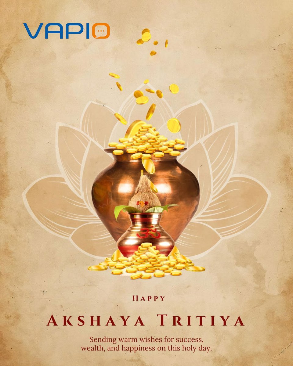 Vapiotele's tweet image. May the शुभ occasion of Akshaya Tritiya bring endless prosperity, success, and happiness into your life ✨
A day to begin new journeys, invite abundance, and celebrate growth that never diminishes.
Wishing you wealth, wisdom, and शुभ लाभ 🌼

#AkshayaTritiya #Prosperity #Good