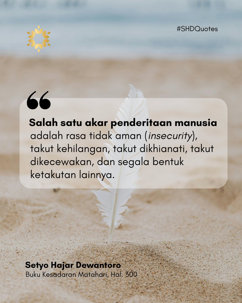 mataharipm's tweet photo. Setiap makhluk hidup pasti ingin bahagia, tapi kadang tanpa sadar kita sendirilah yang menciptakan akar penderitaan penghambat kebahagiaan tersebut.

#shdquotes
#happiness
#mentalhealth
#selfawareness https://t.co/e46X0A60Az