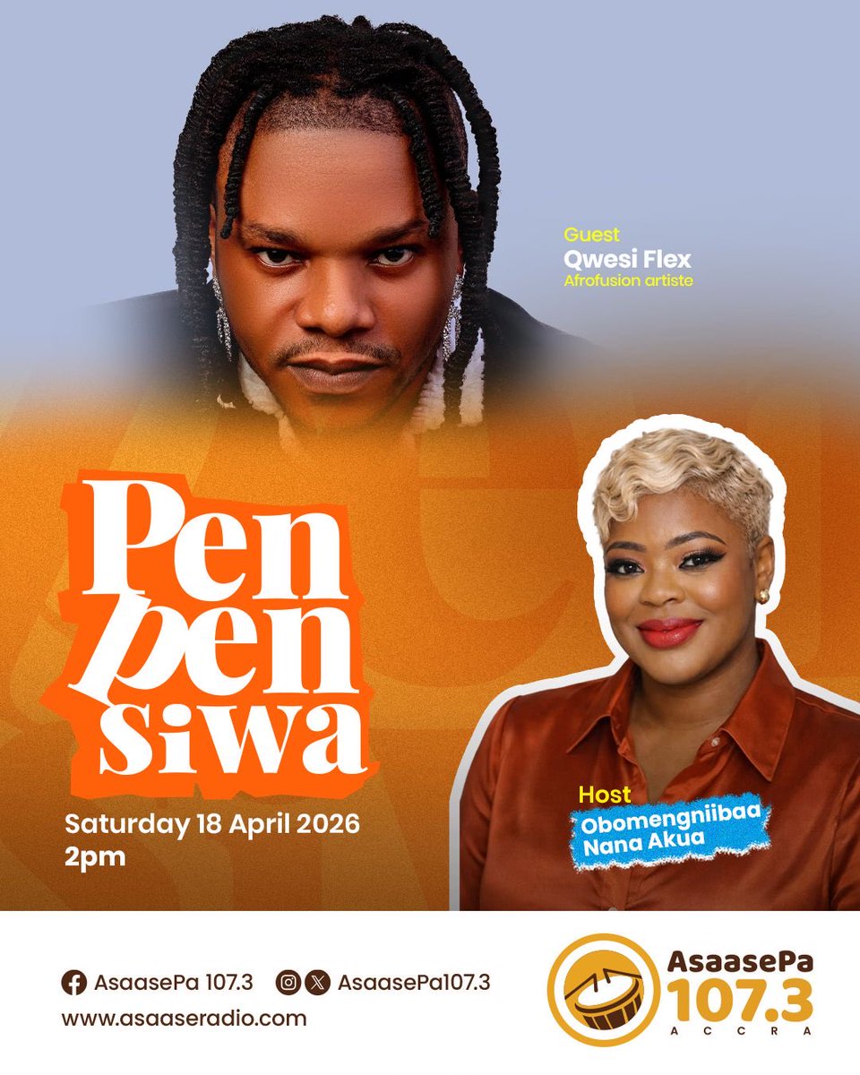 QwesiFlexMusic's tweet photo. Hey fam
Qwesi Flex will be live on @asaasepa1073 fm 2pm today
Stay tuned
#AllOut https://t.co/oywG2PW3fq