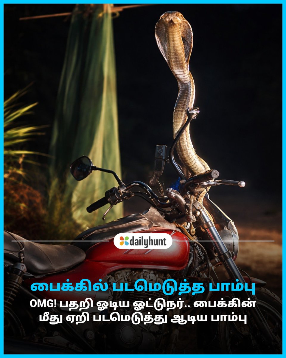 DH_Tamil's tweet image. அதிர்ச்சி வீடியோ! பைக் மீது ஏறி படமெடுத்த பாம்பு.. கோவையில் பரபரப்பு சம்பவம்.!
📸 Credit: News18 Tamil

News18 Tamil மற்றும் பிற முன்னணி மூலங்களின் செய்திகளை இங்கே வாசிக்கவும். w.dhunt.in/140yLg?partner…

#SnakeOnBike #Covai #Shocking #Wildlife #offbeat