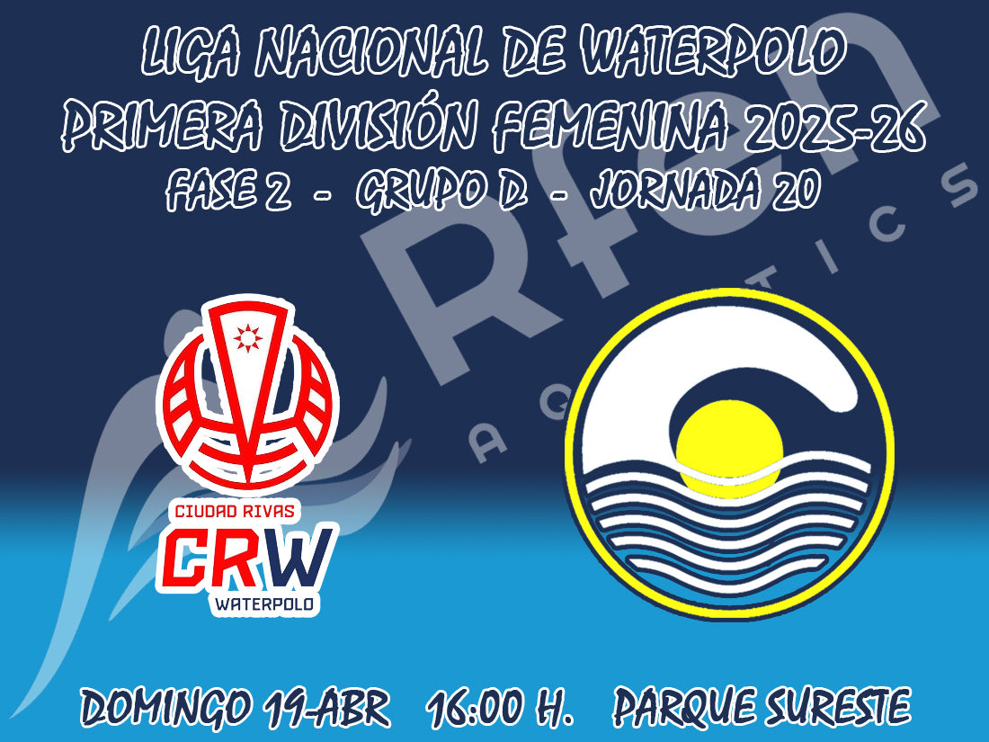 cnboadilla's tweet image. #WP @RFEN_Oficial
#LN1DivFem
🗓️D 19/04/26
⏰16:00h
🏟️Parque Sureste
@WaterpoloCDR
🆚
@cnboadilla
Esta semana jugamos el #domingo: mañana tenemos #derbimadrileño en #Rivas
🤽‍♀️🤜💥🤛🤽‍♀️
Partido de la jor 20 de Liga Nacional de Waterpolo de 1ª Div
#elpololopeta
#vachiquis
#aportodas