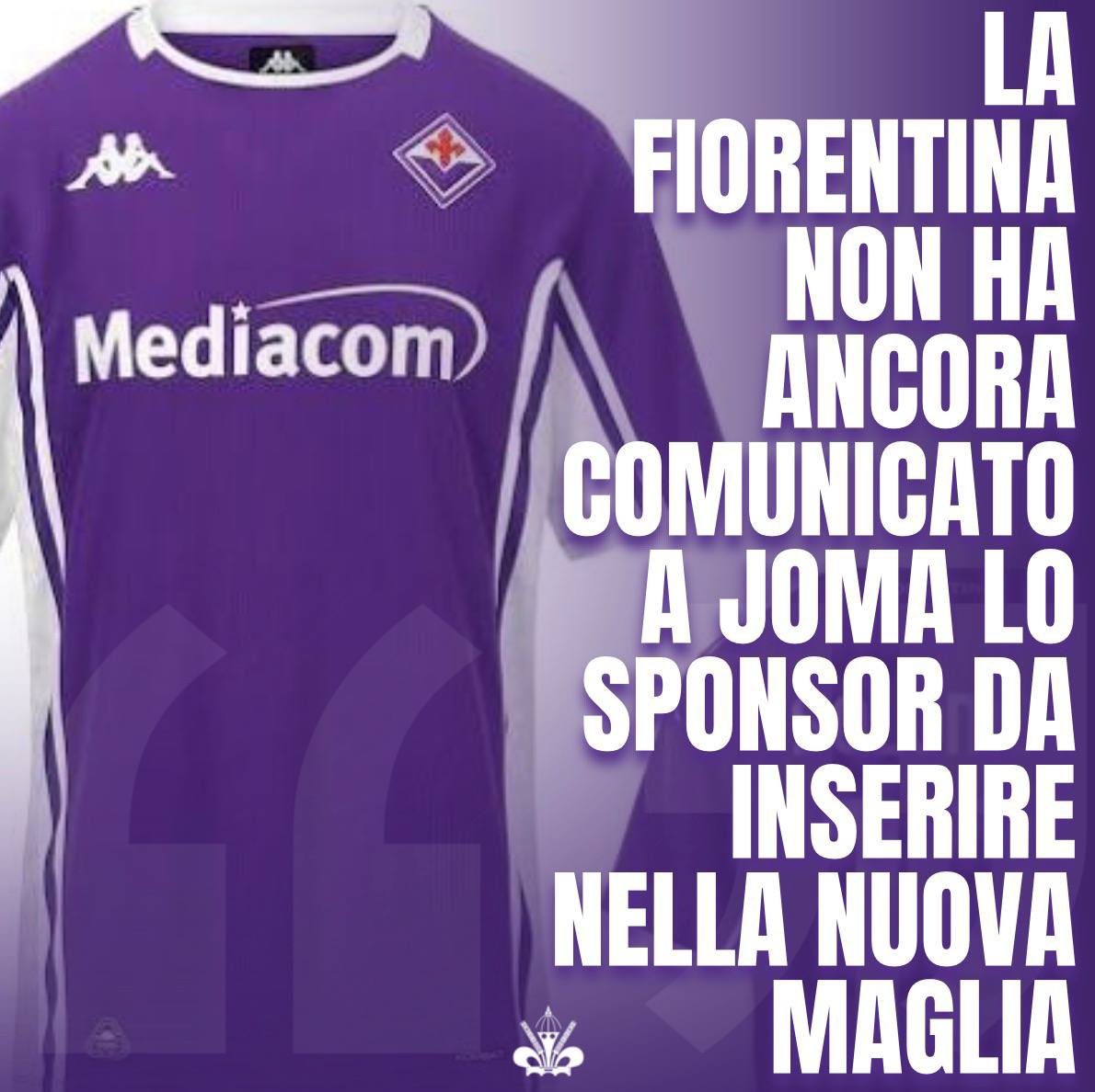 PassioneFiorent's tweet image. 🟣 Le nuova maglia della #Fiorentina targata #Joma é pronta, ma manca lo sponsor. Al momento #Mediacom non è previsto. In attesa di nuovo comunicazioni 👀