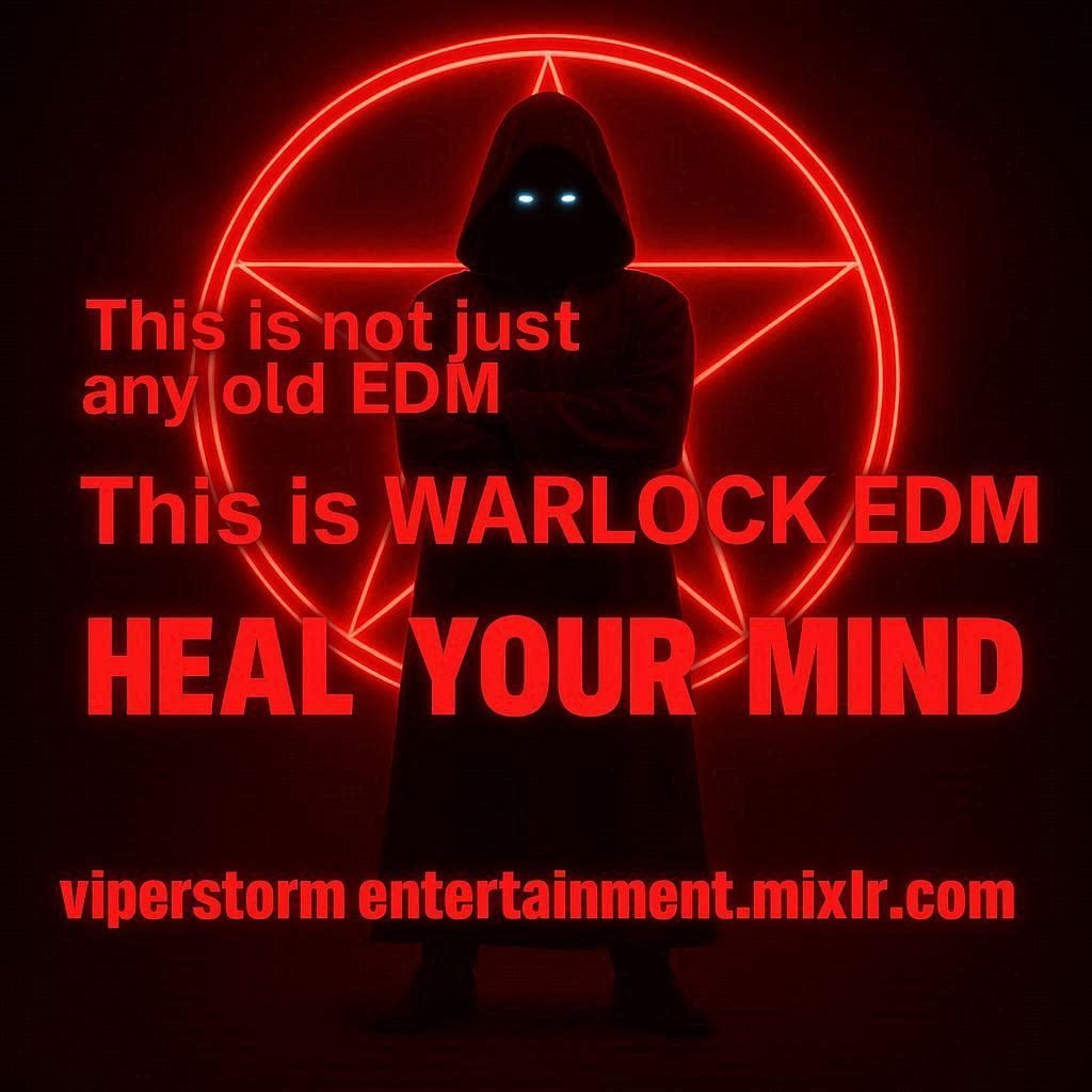 ViperStormSM's tweet image. Welcome to The Snake Pit with Warlock EDM produced by Viper Tomorrow! 8pm UK 3pm US!! Listen at viperstorm-entertainment.mixlr.com Warning - Mild Language!! Experience The Energy #paganmusic #moviemusic #gamingmusic #edm You won't hear Warlock EDM anywhere else!