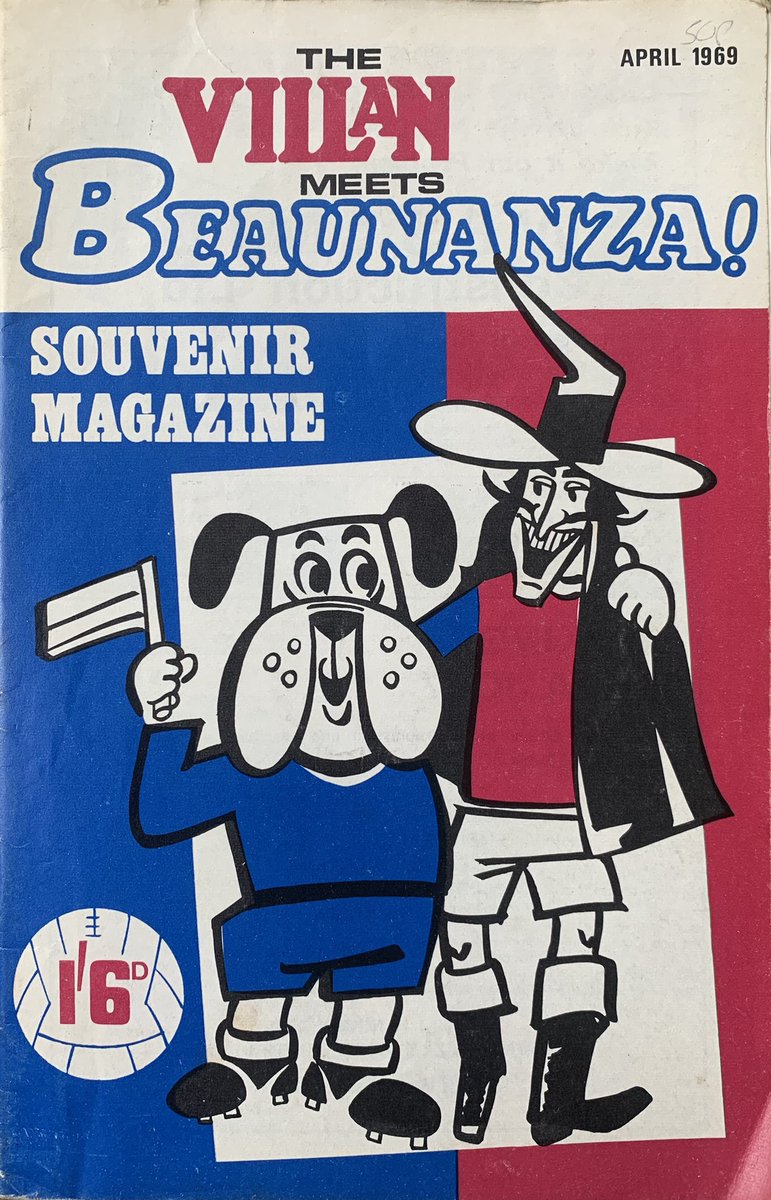 Primetimeperry's tweet image. The 1969 version

Souvenir magazine for The Second City derby 12th April 1969 featuring the Villa Villan

Aston Villa 1 Birmingham City 0
(Dave Simmons)

Attendance 52,772.

#AVFC #AstonVilla 🟣🔵