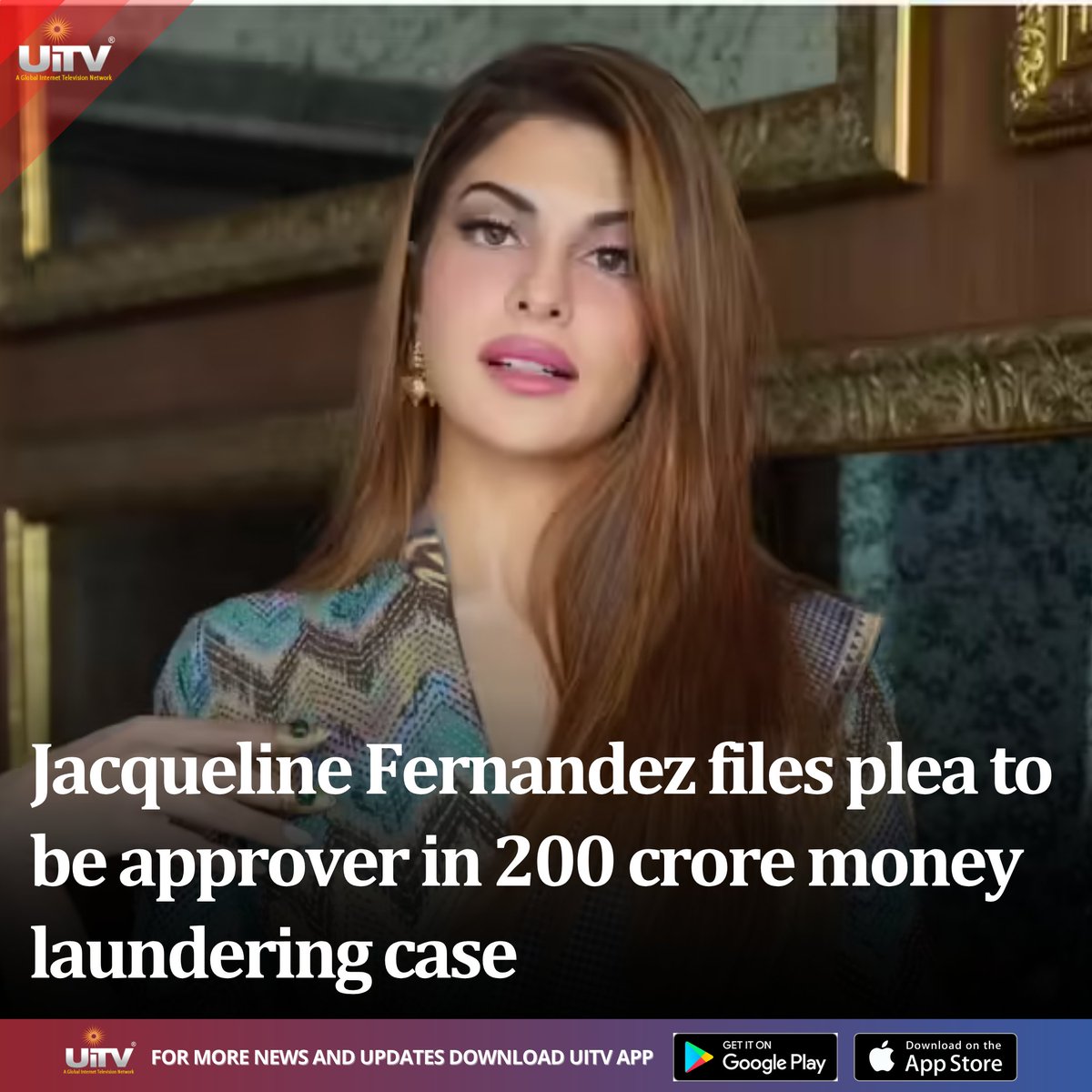 UiTV_Connect's tweet image. Bollywood actor Jacqueline Fernandez on Friday moved a Delhi court, seeking permission to turn an approver in the ₹200 crore money laundering case involving alleged conman Sukesh Chandrasekhar. 
#JacquelineFernandez #SukeshChandrasekhar #ED
