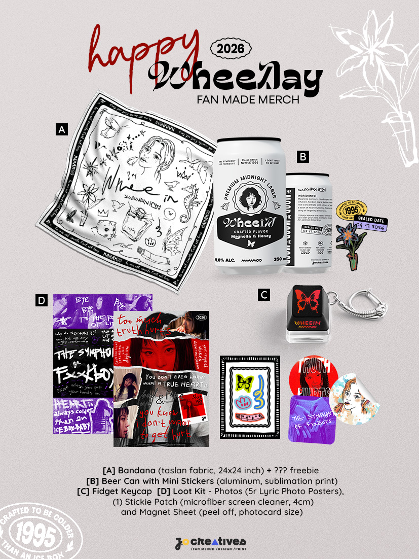 jocreativesph's tweet photo. 🎂HAPPY 32nd Birthday @WheeIn_0fficial 
It's better late than never sharing our fanmade #happWHEEday merch this year 🦋Dropping our little crafted pieces made to be colder than an ice box.

🛒Open form later this evening
⏳ No ETA (Bandana) | 💸 No COD
📦GogoExpress

#WheeIn #휘인   #adagio #아다지오  #휘인이라는_생일의_심포니 #SpringFairyWheeinDay #mamamoo