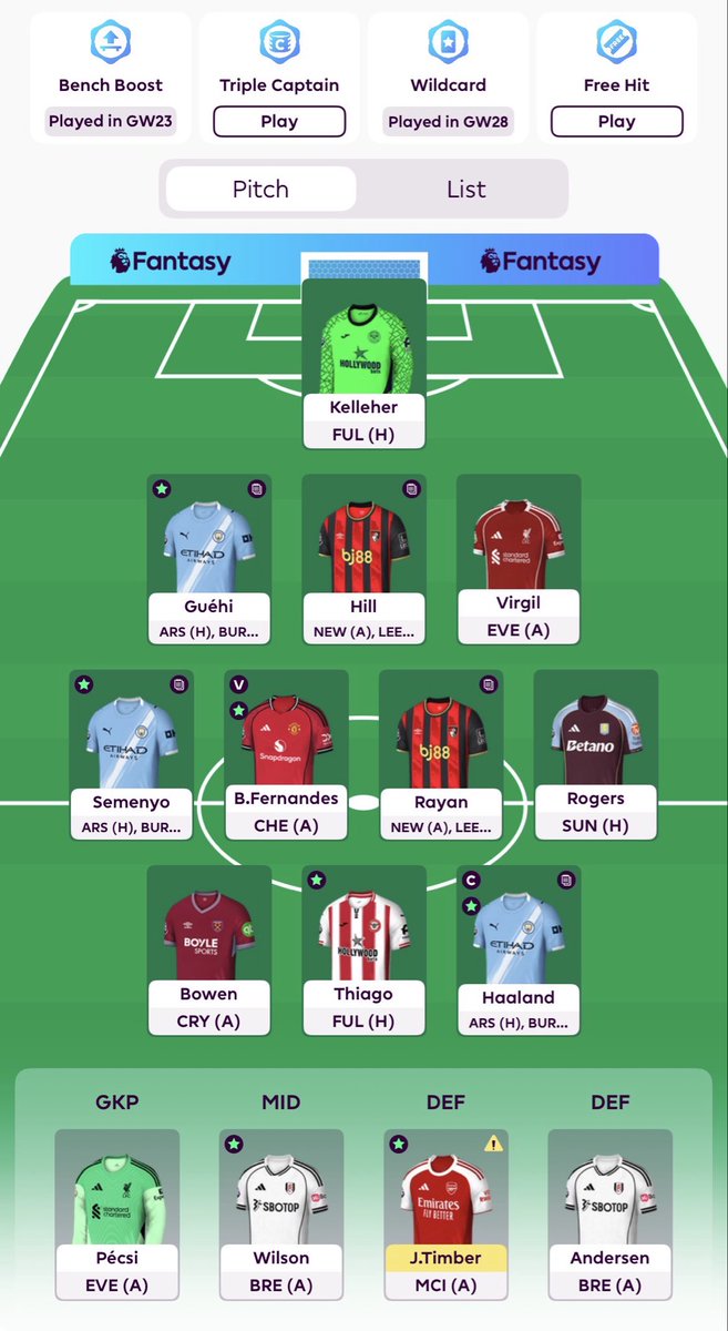 _FPLCaptain's tweet photo. #DGW33 Team 🔒 

♻️ : Ekitike > Bowen
🧢 : Haaland
🏦 : £1.5
🌎 : 136k

Good Luck Everyone 🍀

#fpl https://t.co/dxen9bmkZs