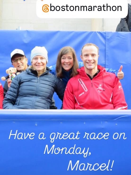 utapippig's tweet image. We had a great meeting of past champions and friends at the @bostonmarathon finish line. With Jack Fultz (2) who won 50 years ago, Marcel Hug (3), @runmeb (4) and many champs from the past. See you at the B.A.A. 5K in the morning. wherever you are this weekend. 💙💛
#boston #run