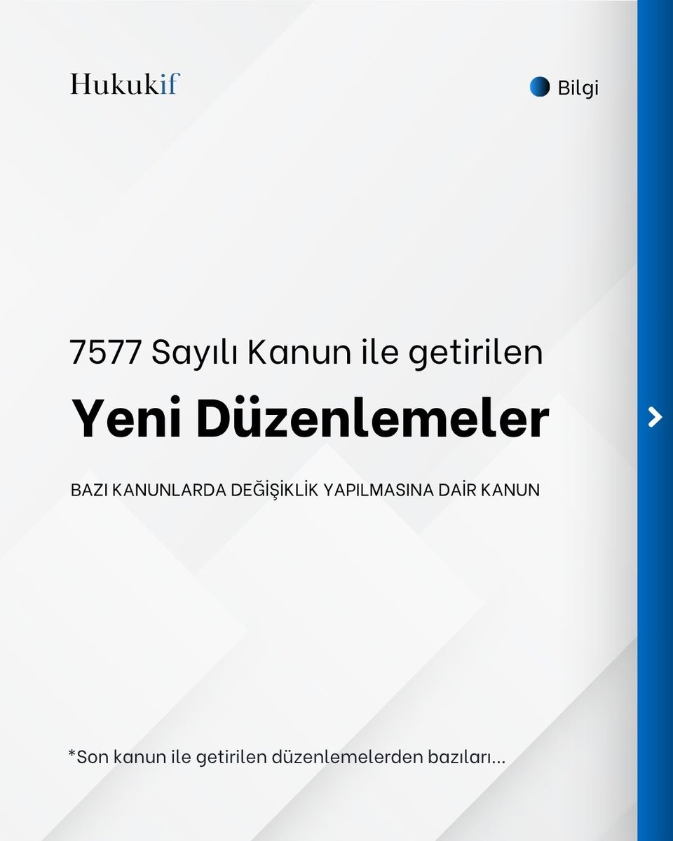 hukukif's tweet photo. 7577 sayılı kanunla getirilen bazı düzenlemeler https://t.co/ajDqCexP1e