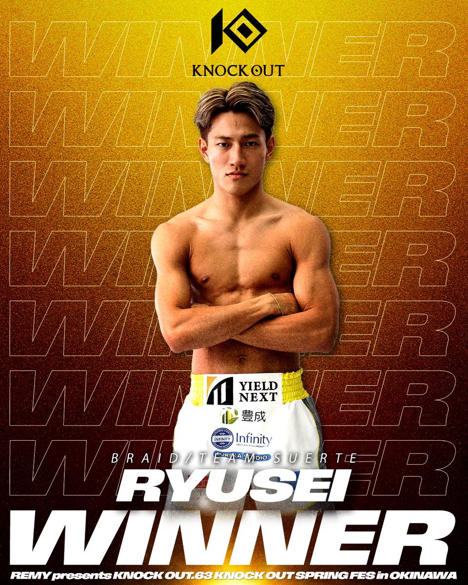 kb_knockout's tweet photo. 📣試合結果🏁
🏁第14試合⚔️

KNOCK OUT-BLACKスーパーフェザー級
3分3R

🟥龍聖 ◎
ーーー🆚ーーー
🟦アレン・クラーク ×

1R KO 1:52

📺U-NEXTで全試合配信中！
https://t.co/NDl3TLzAA6

☆KNOCK OUTファンクラブサイト☆
全問正解で賞金GET！勝敗予想ゲーム🎮
https://t.co/mxkpZpXZz0

#KO63OKINAWA
#knockoutkb
#格闘技
#キックボクシング