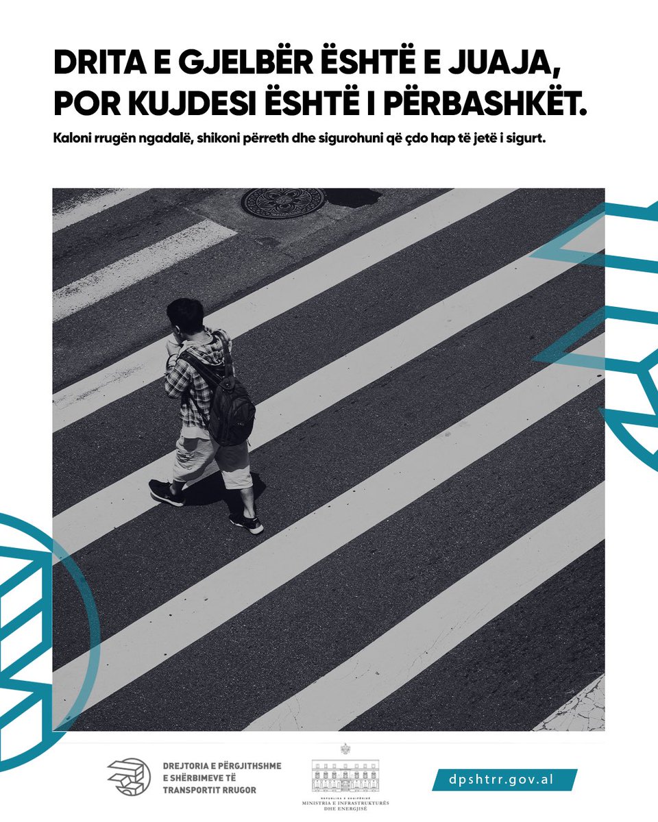 dpshtrr's tweet photo. 🚦Drita e gjelbër është e juaja, por kujdesi është i përbashkët.
Kaloni rrugën ngadalë, shikoni përreth dhe sigurohuni që çdo hap të jetë i sigurt.

#DPSHTRR #MIE #Këmbësor https://t.co/EvCzrtKA2M