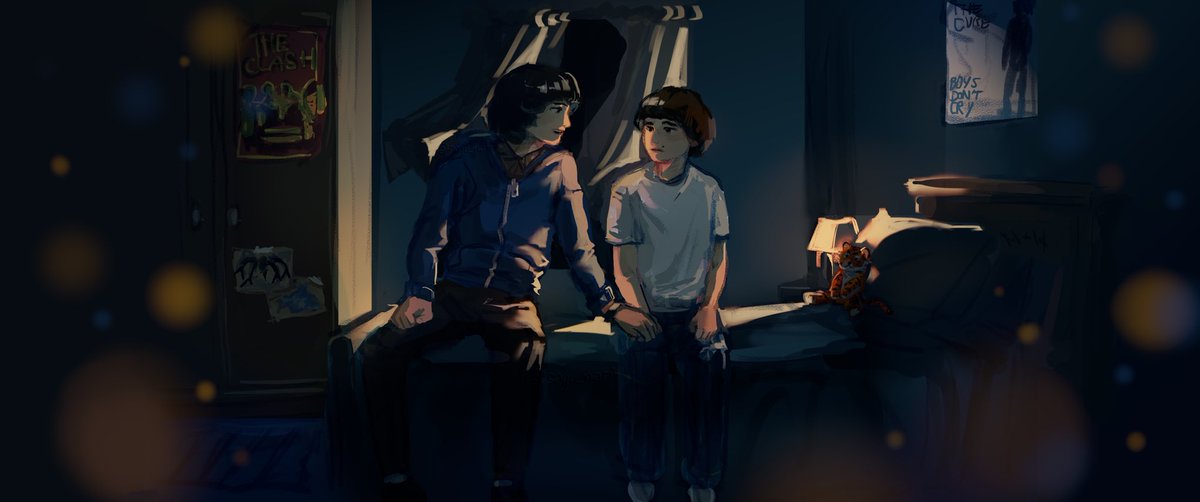 Wide vers of my #byler illustrations cuz yk damn well I’m using this as my desktop wallpaper (+ an easter egg…)