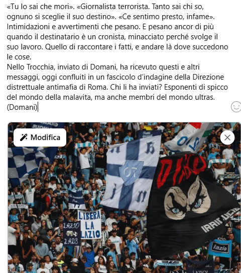 BlobRai3's tweet image. "SVENTURATA LA TERRA CHE HA BISOGNO DI EROI."
(Cit.)
#blob ore 20 Rai3