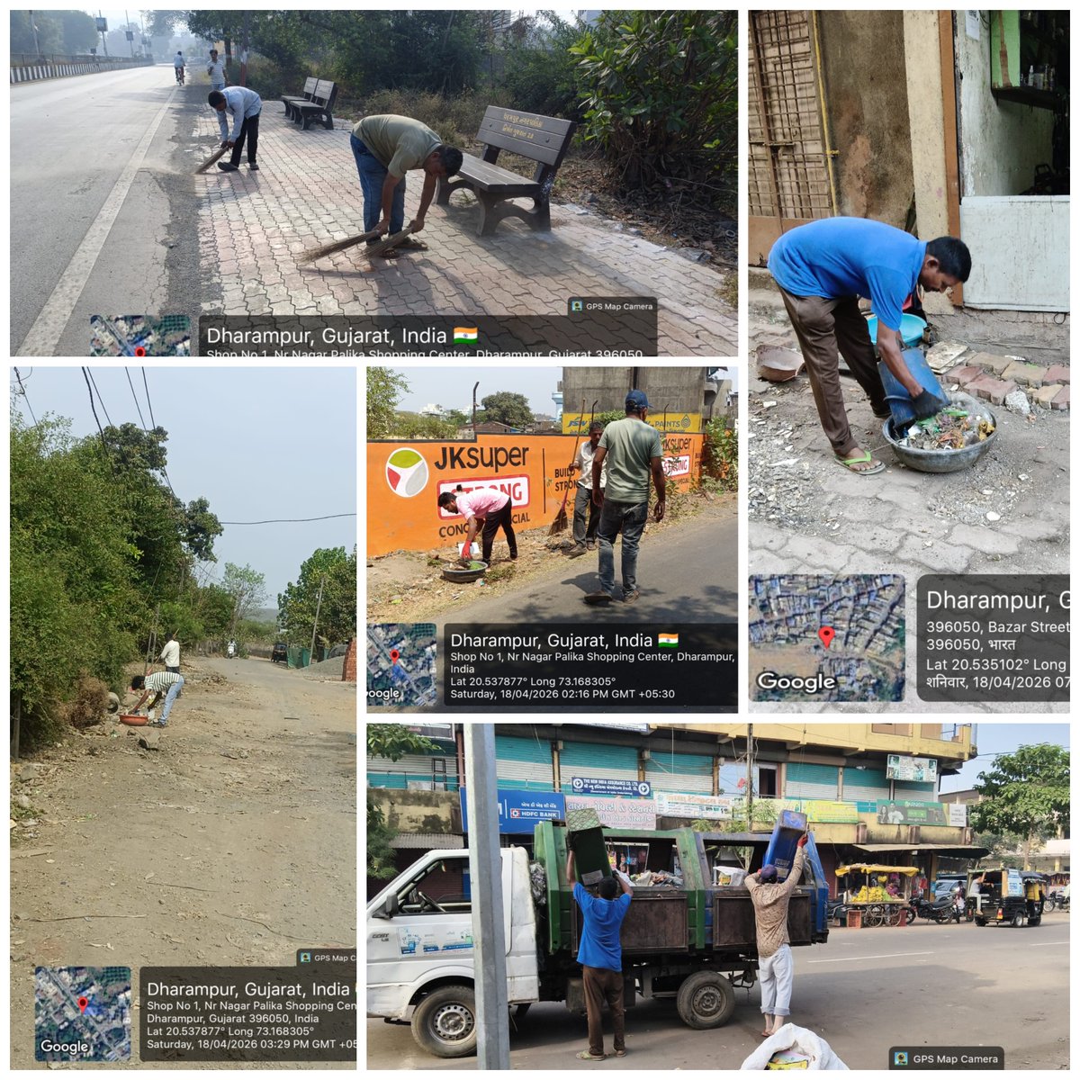 "થીમેટીક સફાઈ પ્રવૃતિ” અંતર્ગત તા.18/04/2026 ના રોજ ધરમપુર નગરપાલિકા દ્વારા રહેણાંક &amp; વાણિજ્ય વિસ્તાર, જાહેર શૌચાલય, શાકભાજી માર્કેટ, મુખ્ય માર્ગો, GVPની સાફ-સફાઇ કરવામાં આવી.

#SwachhtaAbhiyan #SHS2025 #Swachhotsav #SwabhavSwachhata #SanskaarSwachhata