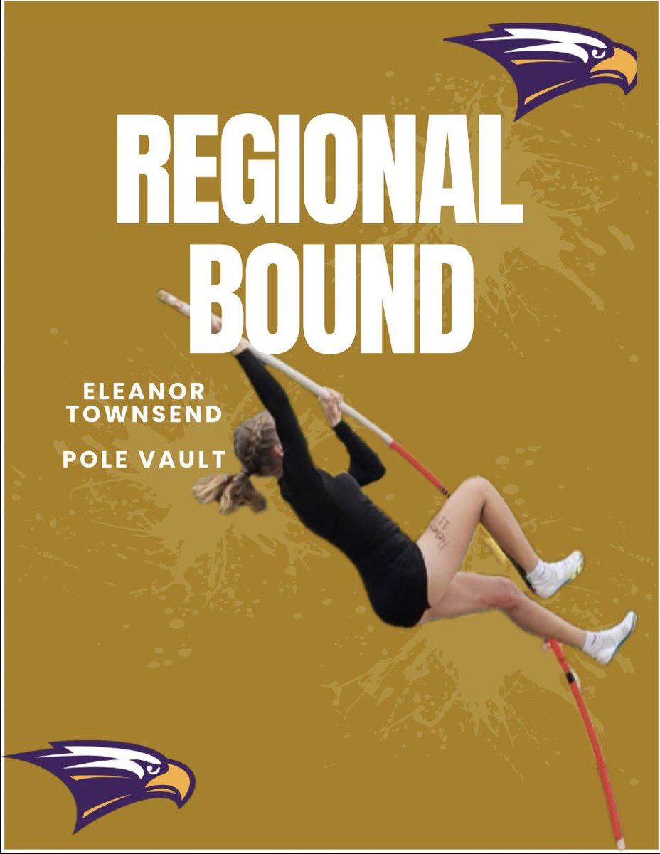 rhsladyeaglestf's tweet photo. Eleanor Townsend punched her ticket to Regionals in Pole Vault!

She finished 2nd 🥈

Way to go!💜🥳🥳 https://t.co/Rad9EFiDjv
