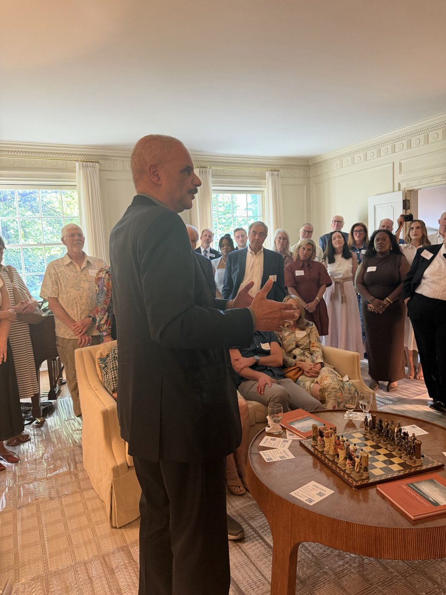 WatchAmandaTV's tweet photo. Just wrapped a fantastic fundraiser with former AG @EricHolder &amp; Justice @Anita_Earls! 🎉 Big shoutout to Chair @abreezeclayton &amp; Becca Zerkin for making it happen. Together, we're fighting for justice in NC! 💪⚖️ #JusticeMatters #NCDEMS https://t.co/NiisR215lD
