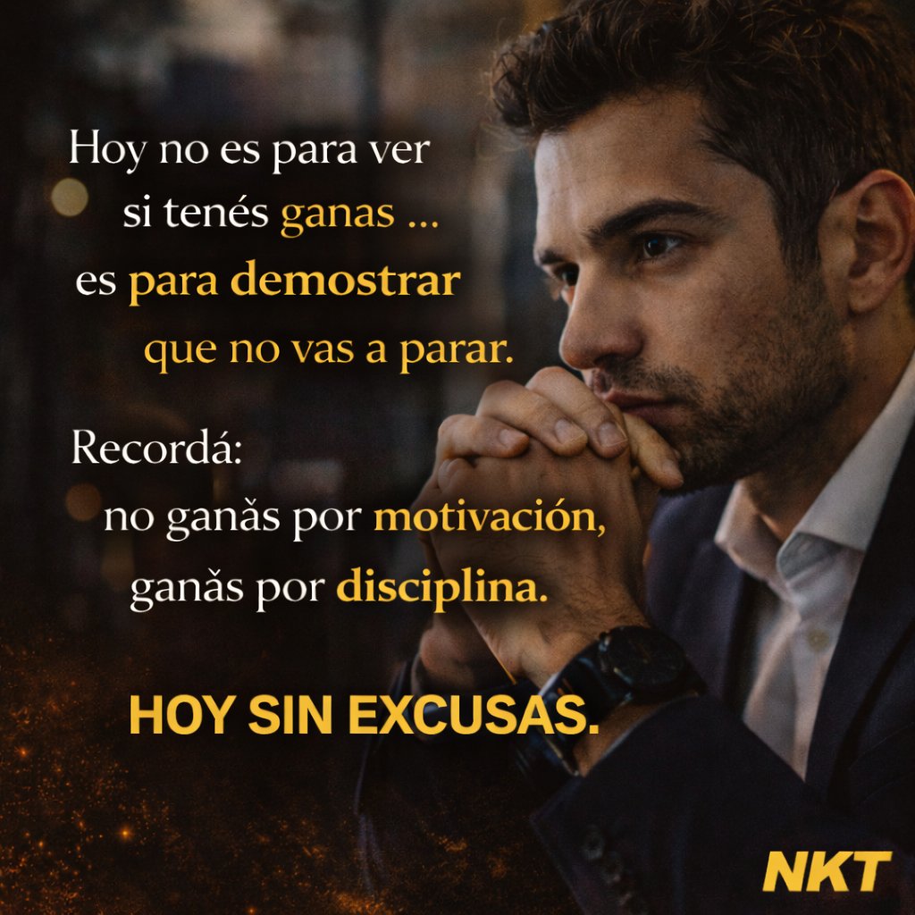 NakamotoNKT7's tweet image. No siempre vas a tener ganas…
pero siempre podés decidir avanzar.
Ahí es donde se separan los que quieren…
de los que lo logran.
Hoy no te excuses.
Hoy cumplí.
#NKT #MentalidadGanadora #Disciplina #Enfoque #CrecimientoPersonal #Exito #Nakamoto