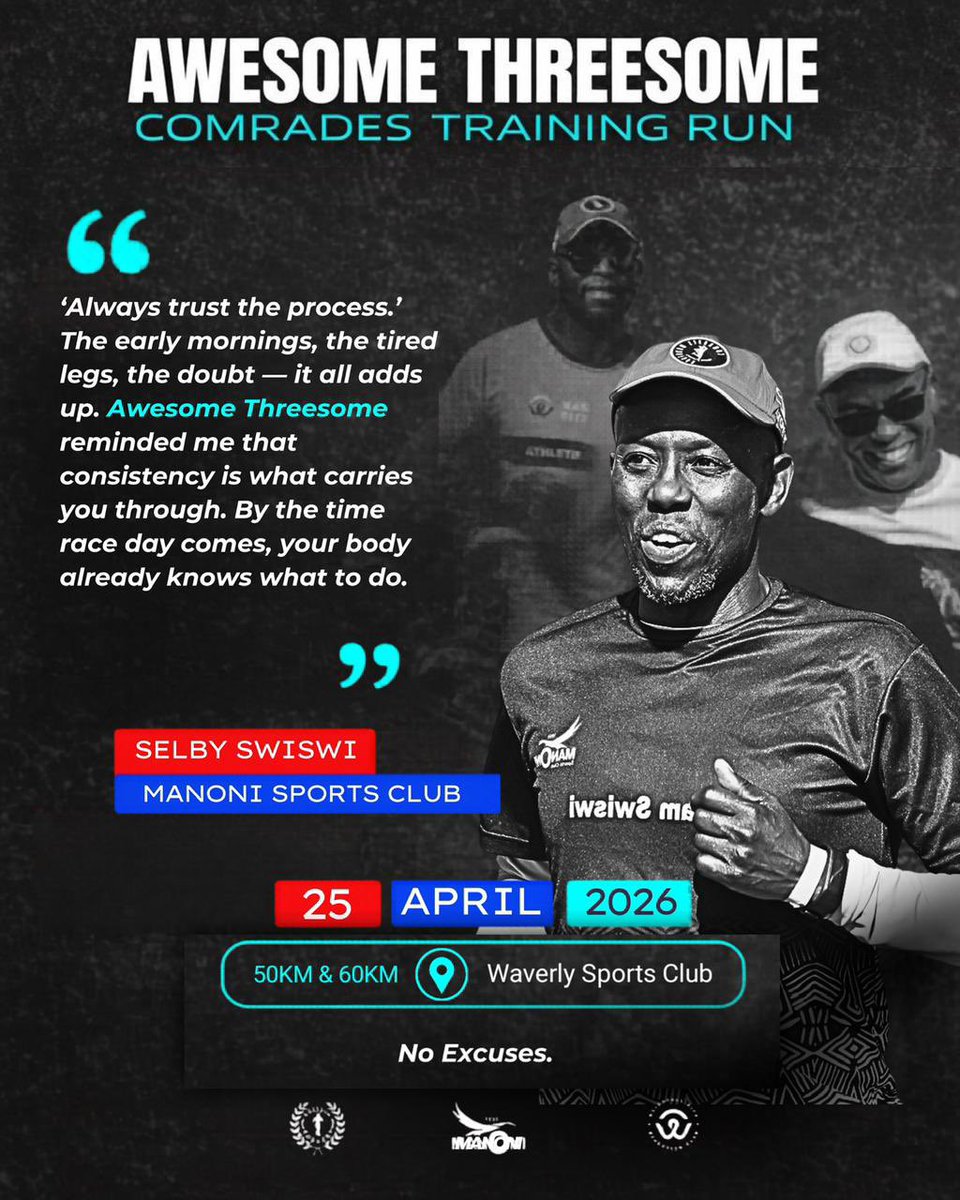 waterfallcityac's tweet photo. You’ve heard the stories… now it’s your turn 👊

50km & 60km isn’t for the faint-hearted… but neither is #comradesmarathon 😮‍💨‼️

The work has been put in.
The preparation is there.

Now the question is: are you showing up… or still making excuses? 👀

No excuses. 💪

➡️Register now: https://t.co/MTcmInHHlW

#NoExcuses 
#awesomethreesome 
#WCAC
#chillierunners 
#manoni