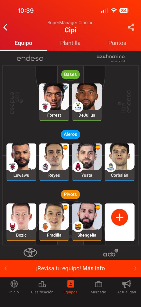 cpp__97's tweet photo. @Luisheel buenos días, Luis. He hecho Rice x Corbalan, y en el hueco iba Shermadini. Alguna recomendación para ese hueco + Reyes x Hezonja quizás? https://t.co/GEqyLph3YG