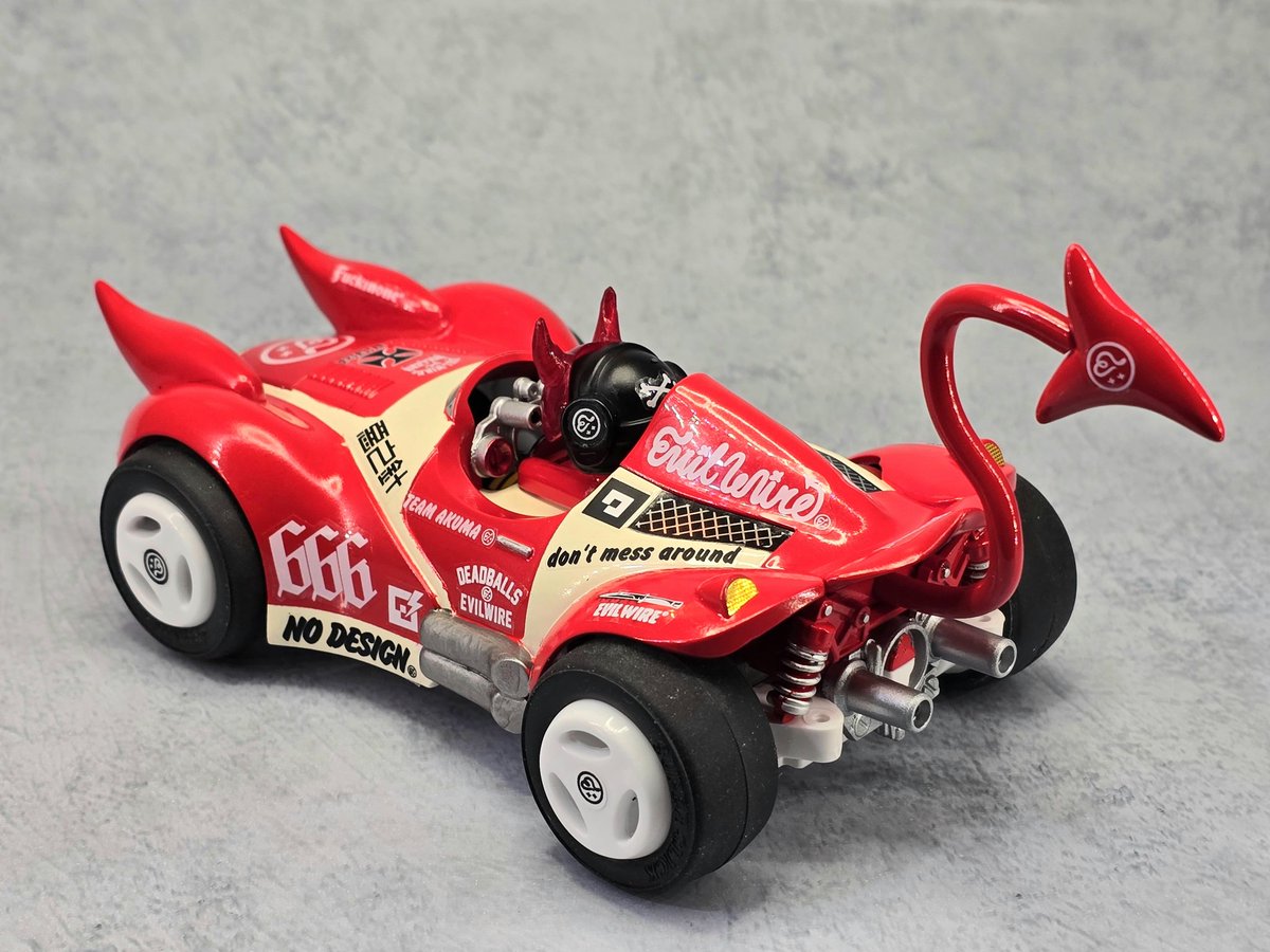 KAGALOT's tweet image. #超ニコ四駆コンデレ2026
#超ニコ四駆コンデレ前夜祭2026 
エントリーお願い致します。

作品名作品名
『EVIL TAIL RED 』(過去作)

ミニ四駆パンダのボディを悪魔イメージのマシンにアレンジしました。
尻尾をつけることでアニメキャラクターのような可愛いくてポップな感じにしました。
#mini4wd