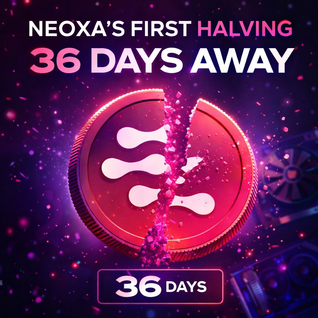 NeoxaNet's tweet photo. Neoxa’s first halving is 36 days away.

Block rewards drop, emission slows, and the next phase begins.

The Neoxa SDK launches before then, making it easier than ever to build on the ecosystem. https://t.co/XRSAN3dzV1