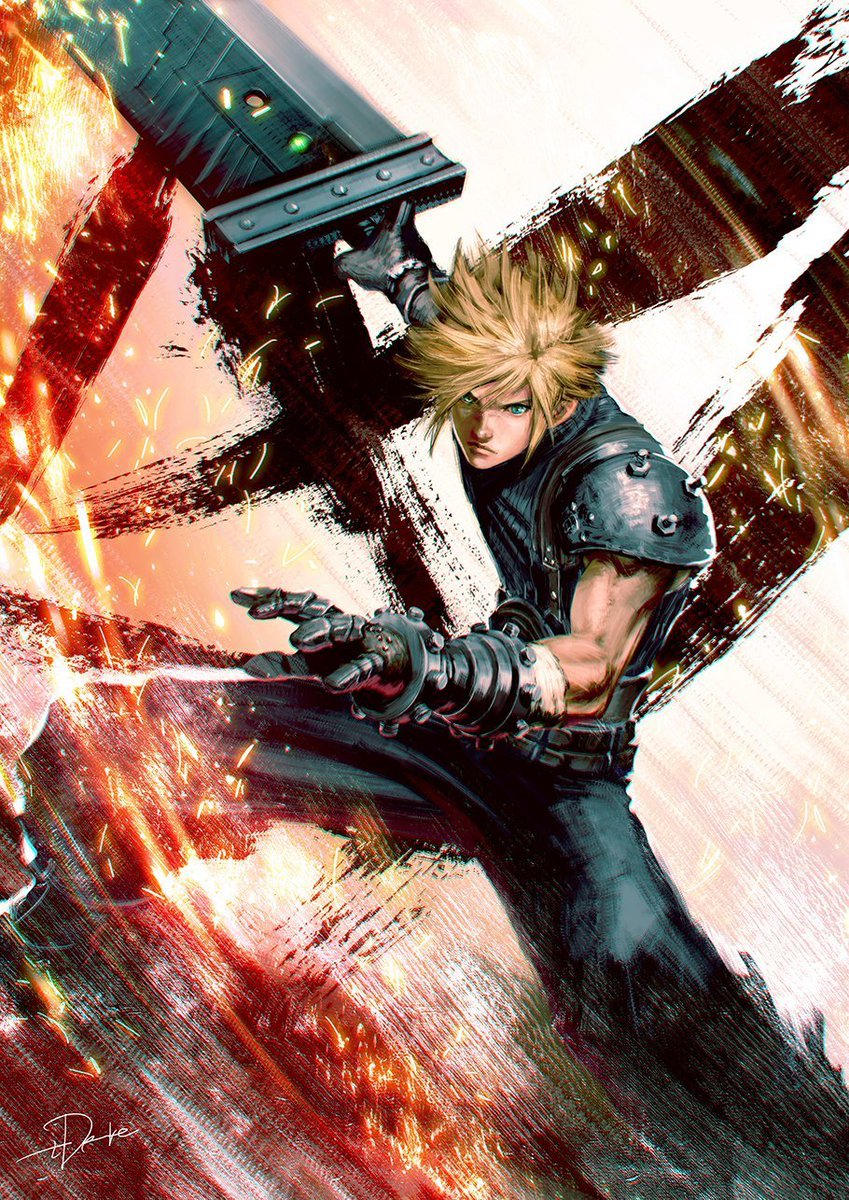 Fan art of Cloud Strife from Final Fantasy VII. 

Artist: <a href="/tdsukeeeee/">tDsuke</a>