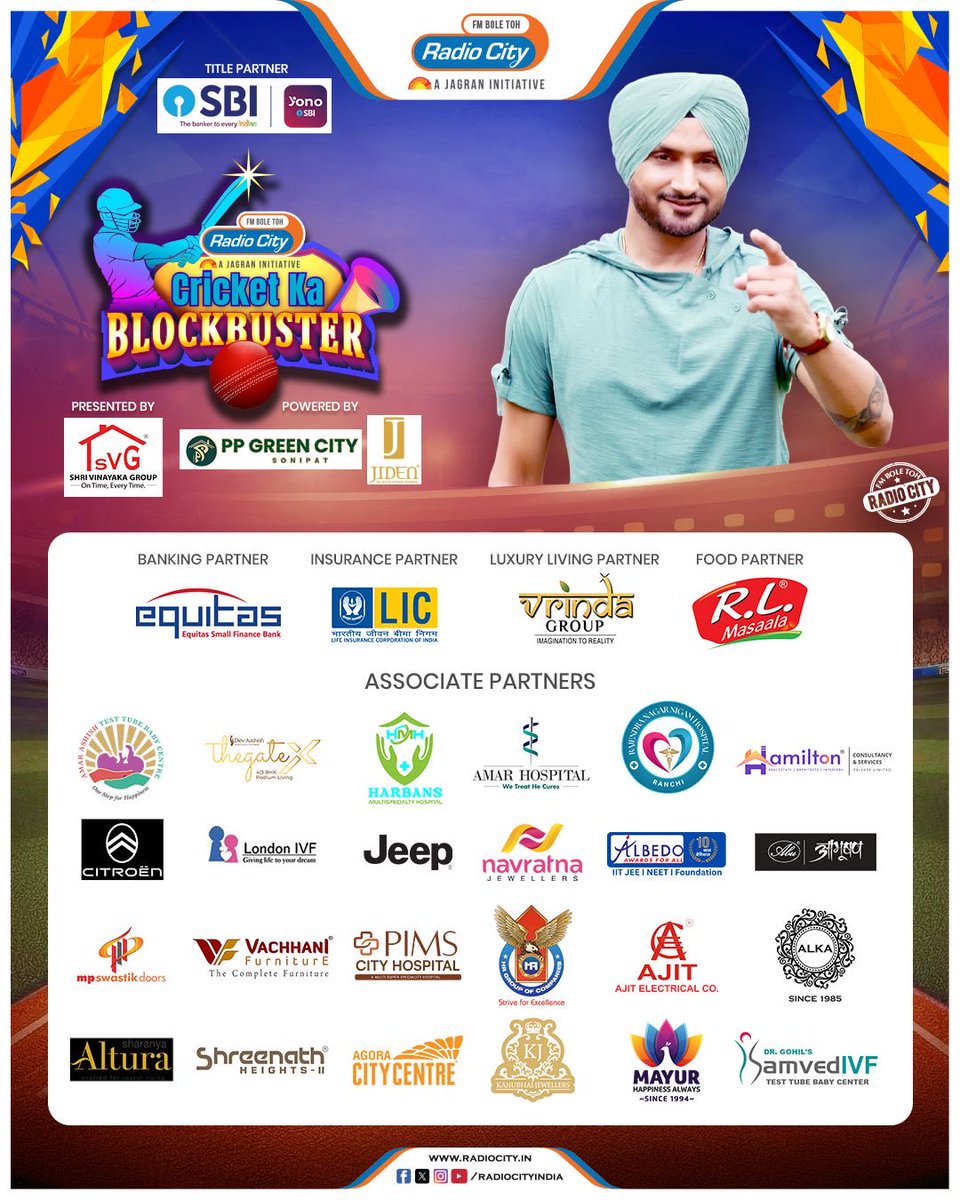 radiocityindia's tweet image. Yono SBI Cricket Ka Blockbuster is back!
Can you predict the winner of today’s match? 

@TheOfficialSBI 

#StayTuned #YonoSBICricketKaBlockbuster #CKB2026 #CricketExtravaganza