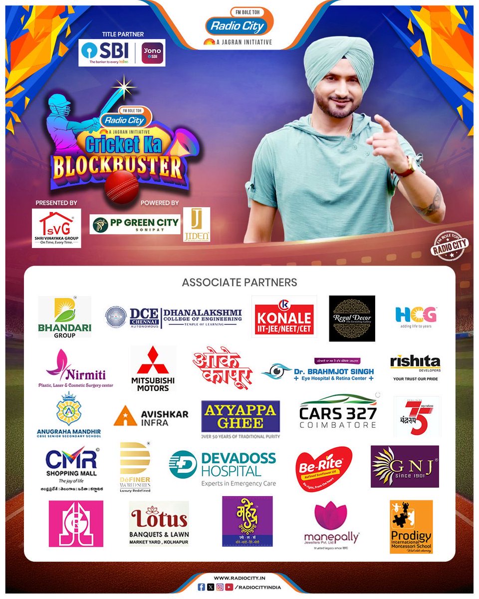 radiocityindia's tweet image. Yono SBI Cricket Ka Blockbuster is back!
Can you predict the winner of today’s match? 

@TheOfficialSBI 

#StayTuned #YonoSBICricketKaBlockbuster #CKB2026 #CricketExtravaganza