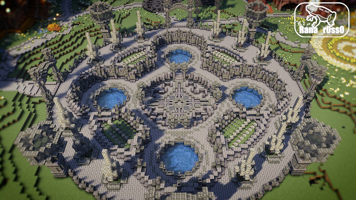 Rana_r0ss0's tweet image. 遺跡感のある広場
#Minecraft #Minecraftbuilds