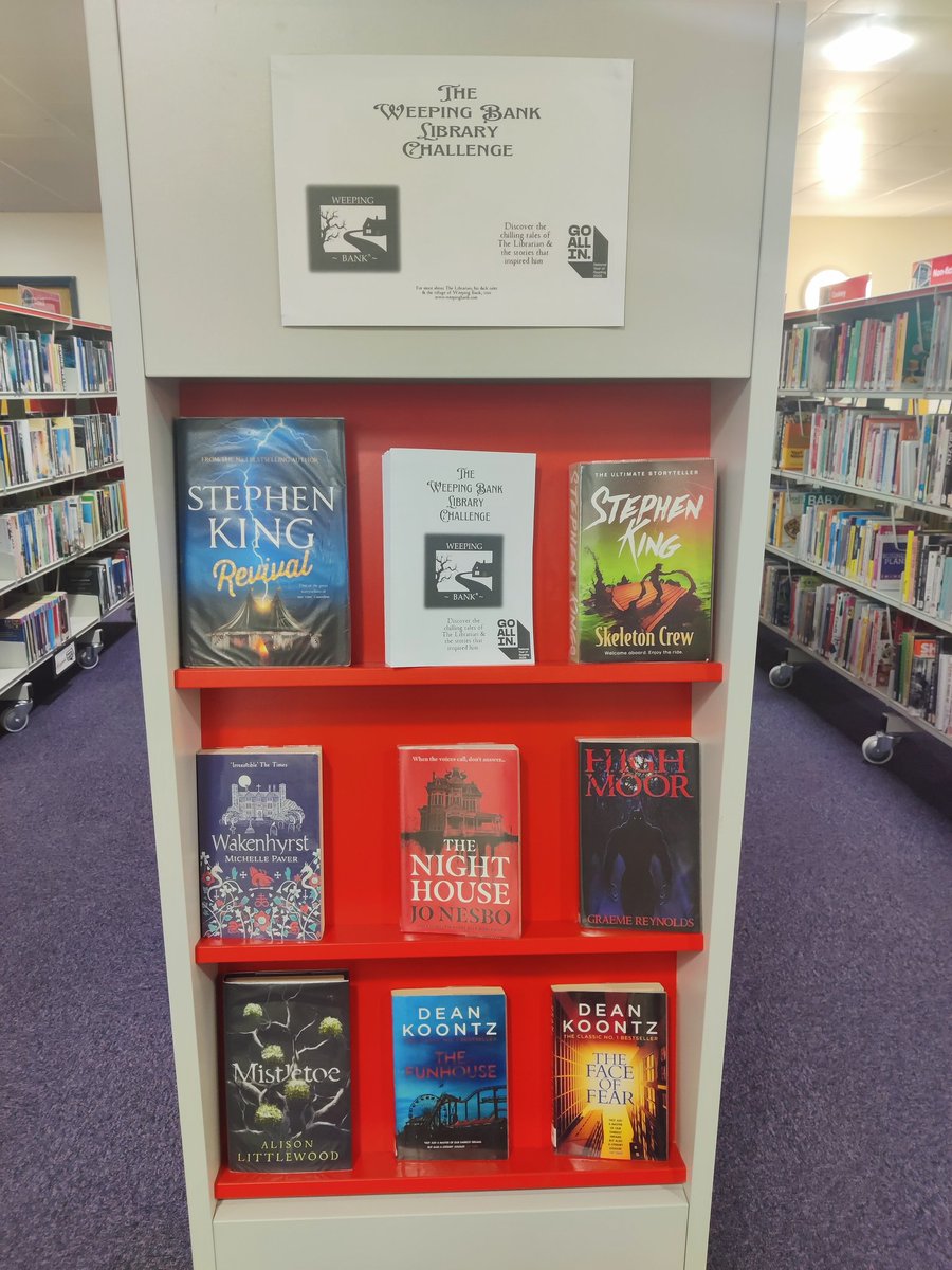 WeepingBank's tweet photo. We've just heard the amazing news that Stoke-on-Trent Libraries have started displaying the Weeping Bank Library Challenge as part of the #nationalyearofreading2026.

Pictured here is a display in #Bentilee Library.

Discover the challenge online at https://t.co/ntweZWEBvN https://t.co/n3i2xMxGip