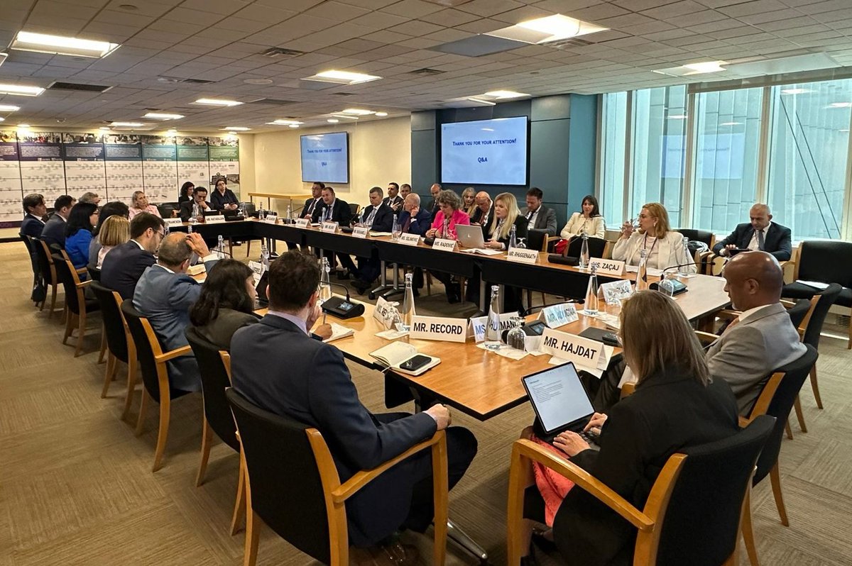 GovernorCBK's tweet photo. 1/3 I participated in a roundtable organized by the World Bank Group on the implementation of the TIPS Clone platform, with central bank governors and teams from the Western Balkans, the Bank of Italy, and WB representatives, during the 2026 Spring #IMFMeetings #WBGMeetings https://t.co/ERcrq3xvsi