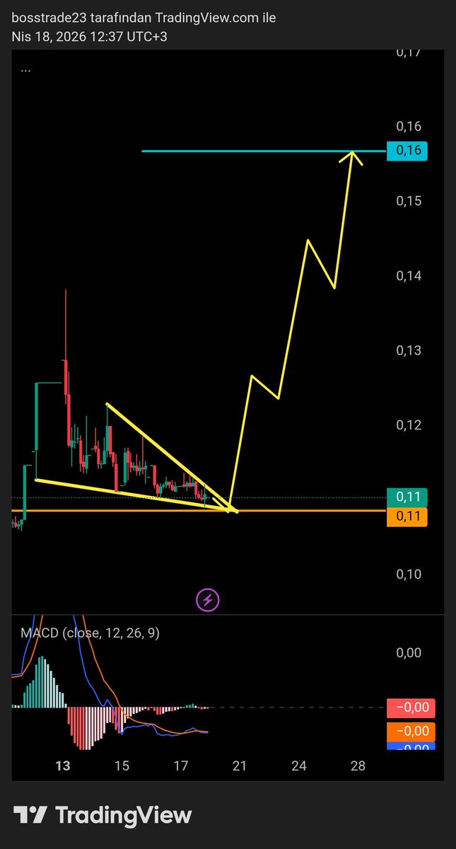BossTrade11's tweet photo. #DMRGD Kısa vade formasyon hedefi🎯
Turuncu destek altı stop. ⛔️

#XU100 #BIST https://t.co/tCTfoCsotO