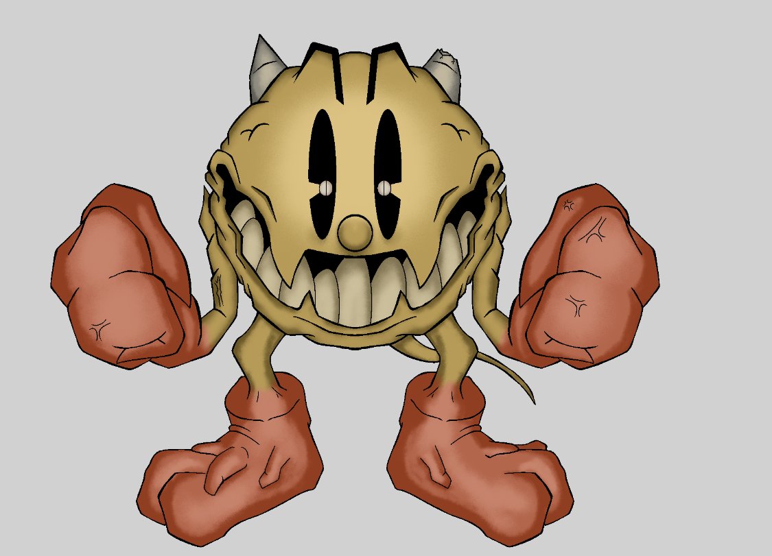 Golbat4Equality's tweet image. wanted Paca to look a tad more off-putting, so I changed his teeth and 'shoes', I also gave him his colours from Pac-Man Party as I thought the orange worked better than red overall (also giving him a tail)

#sonicroleplayclub #GreenPeppersOnPizza #PacMan #execommunity #EXE