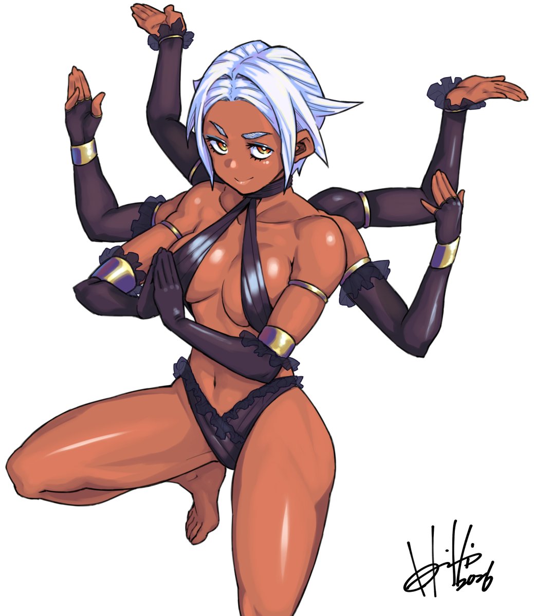 リクエストで描かせていただいた褐色多腕お姉さん😊 