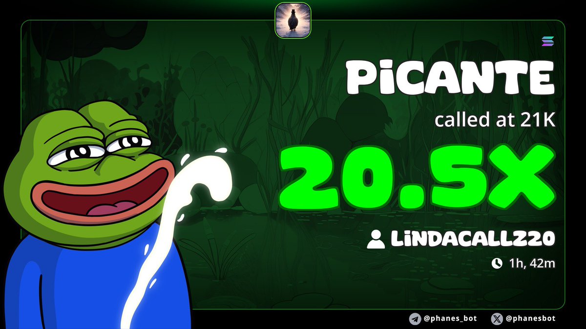 LINDACALLZZ's tweet image. 20.5X up from $PICANTE

Cc72xxwJHR2atrkw22C7RyuJrcs2S87yHzYA6ooLpump

#MEMECOIN #SOLANA