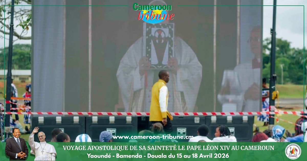 CamerounTribune's tweet photo. La messe du #PapeLéonXIV est retransmise en direct à l’aéroport de Yaoundé #Nsimalen. Occasion pour les fidèles qui ont préféré ce site à celui de la Base aérienne de n’en manquer aucune miette. https://t.co/e36fsa3W8h