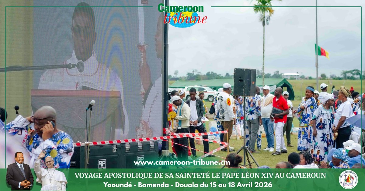 CamerounTribune's tweet photo. La messe du #PapeLéonXIV est retransmise en direct à l’aéroport de Yaoundé #Nsimalen. Occasion pour les fidèles qui ont préféré ce site à celui de la Base aérienne de n’en manquer aucune miette. https://t.co/e36fsa3W8h