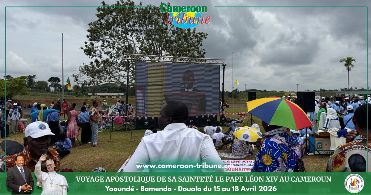 CamerounTribune's tweet photo. La messe du #PapeLéonXIV est retransmise en direct à l’aéroport de Yaoundé #Nsimalen. Occasion pour les fidèles qui ont préféré ce site à celui de la Base aérienne de n’en manquer aucune miette. https://t.co/e36fsa3W8h