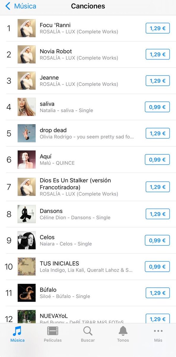 Este mensaje es para <a href="/UniversalSpain/">UniversalMusicSpain</a> a ver si veis de una vez a quien tenéis que apoyar haciendo el “pitch” para que esté en playlists, sin ningún tipo de apoyo por vuestra parte para “saliva” de NATALIA se posiciona en el número 4 de itunes, superando a Naiara, x ejemplo.