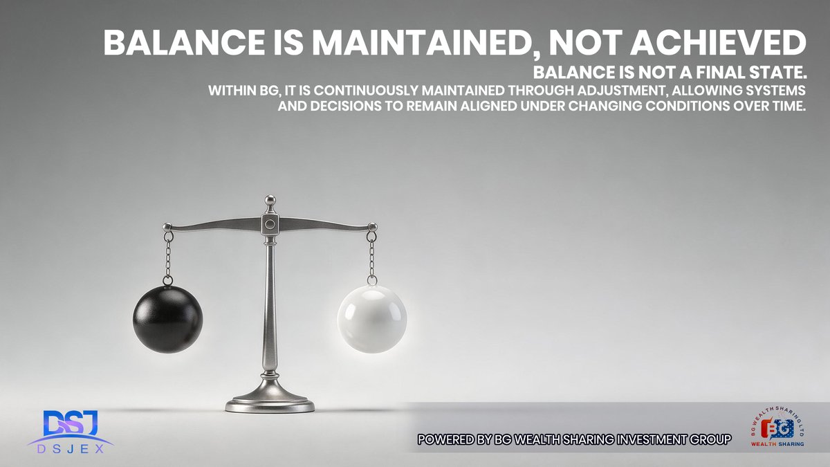 DSJExchange_'s tweet image. ⚖️ Balance is maintained, not achieved once.
📊 Stability depends on continuous adjustment.
🔗 Ongoing alignment preserves system consistency.
🌐 DSJEX applies balance as a continuous process across conditions.

#DSJEX #BG #Balance #Stability #SystemThinking