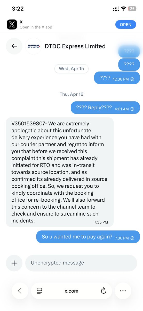 ashwinonkeys's tweet photo. @DTDCIndia @SubhasishDTDC @abhishek_chuck REFUND MY MONEY IDIOTS https://t.co/VqLuYERuzn
