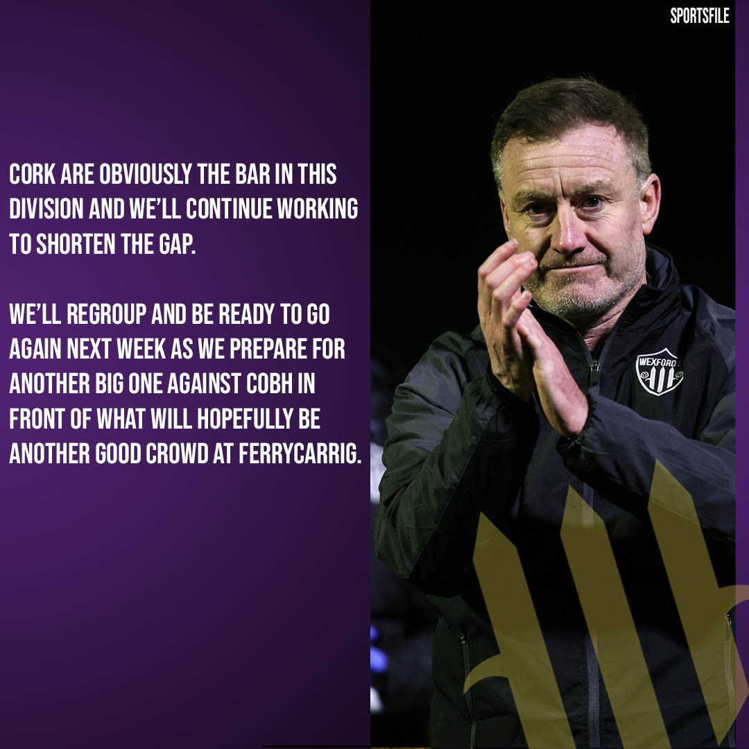 WexfordFC's tweet photo. 💬The debrief from manager Stephen Elliott after a creditable performance away to Cork City!

⏭ We are back at home next Friday night to host Cobh Ramblers at Ferrycarrig Park! https://t.co/t6gk8t0IqY