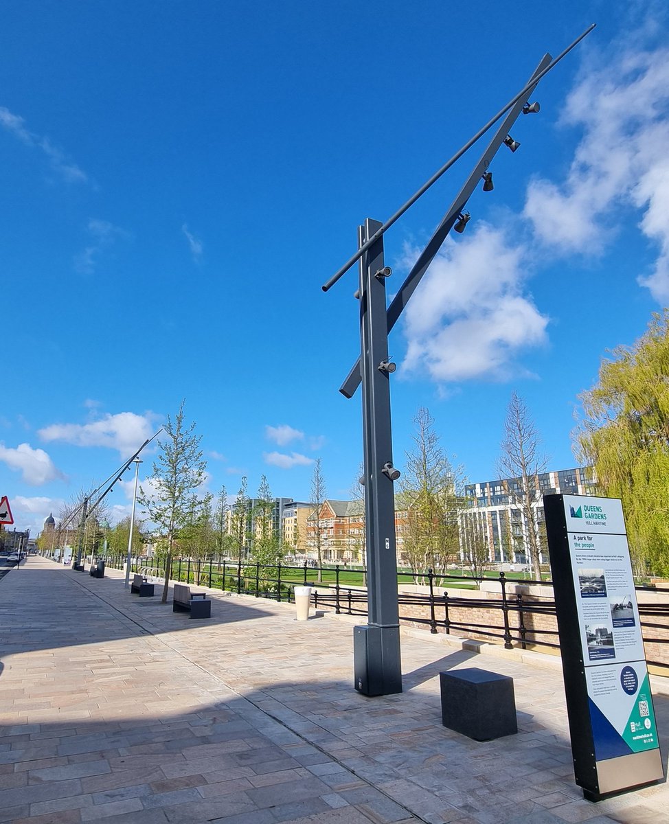 garyclipson's tweet photo. Queens Gardens, Hull. Not fully reopened yet  but looking good in the morning sun. #hull https://t.co/d1EvEGdX2u