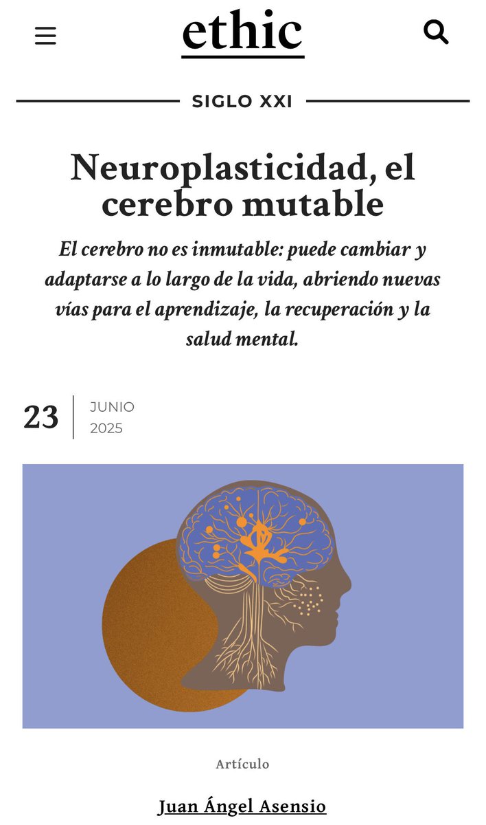 🔄 La neuroplasticidad nos recuerda que el aprendizaje no tiene fecha de caducidad. Cada experiencia moldea nuevas conexiones neuronales.
La educación a lo largo de la vida es una inversión en salud mental y desarrollo personal ethic.es/neuroplasticid…