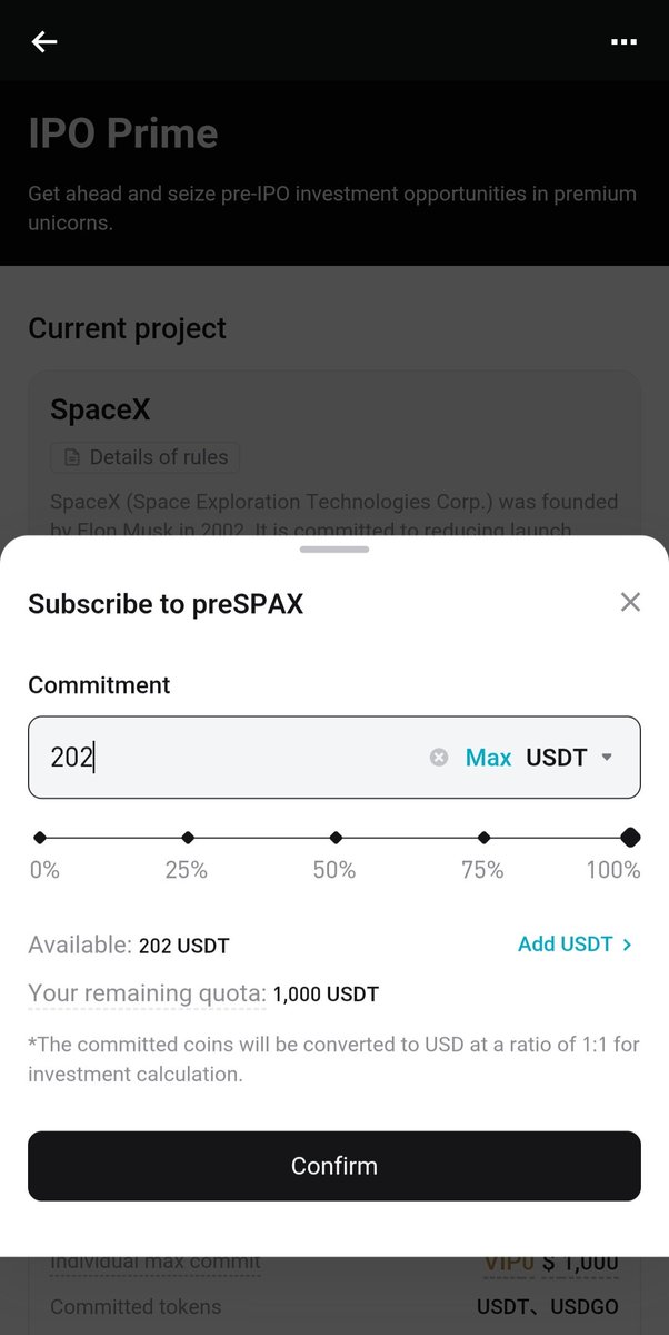 YTGfree's tweet photo. Just secured my spot in the future of space exploration! 🌌
I’ve committed my USDT to the preSPAX launch on #BitgetIPOPrime . It’s not every day you get a chance to capture early-stage opportunities in a global unicorn like this before the official IPO. 🦄✨ https://t.co/ULI6hvxxdl