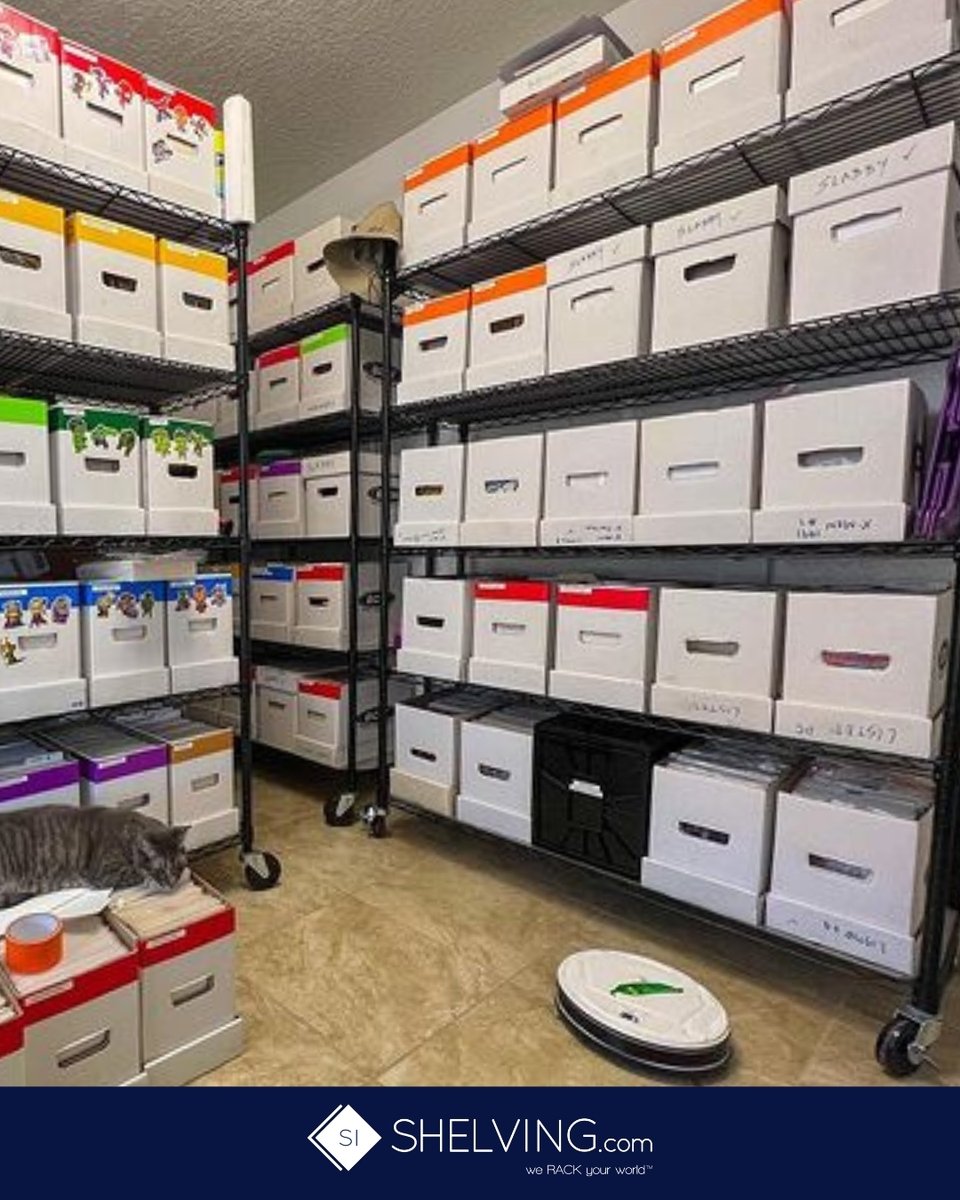 ShelvingDotCom's tweet image. Pretty sure these black wire shelving carts are cat approved! 🐾😺 Whether you’re organizing files or creating a cozy corner, our shelving keeps everything tidy. #shelfie #storagegoals #catsofinstagram #organizationinspo #ShelvingInc